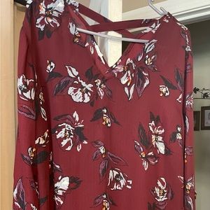 Burgundy with beautiful flowers long sleeve top from Maurices .